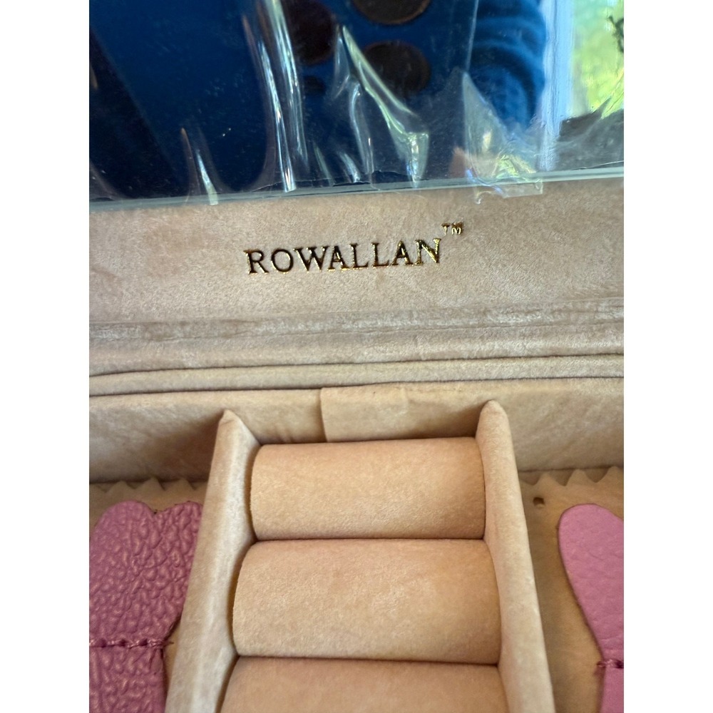 NWT Rowallan of Scotland (Checker Leather) genuine cow leather pink jewelry case - Picture 4 of 7